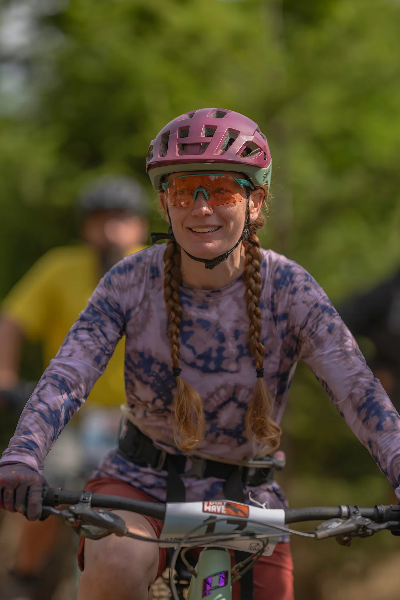 Rider dropping into the race course