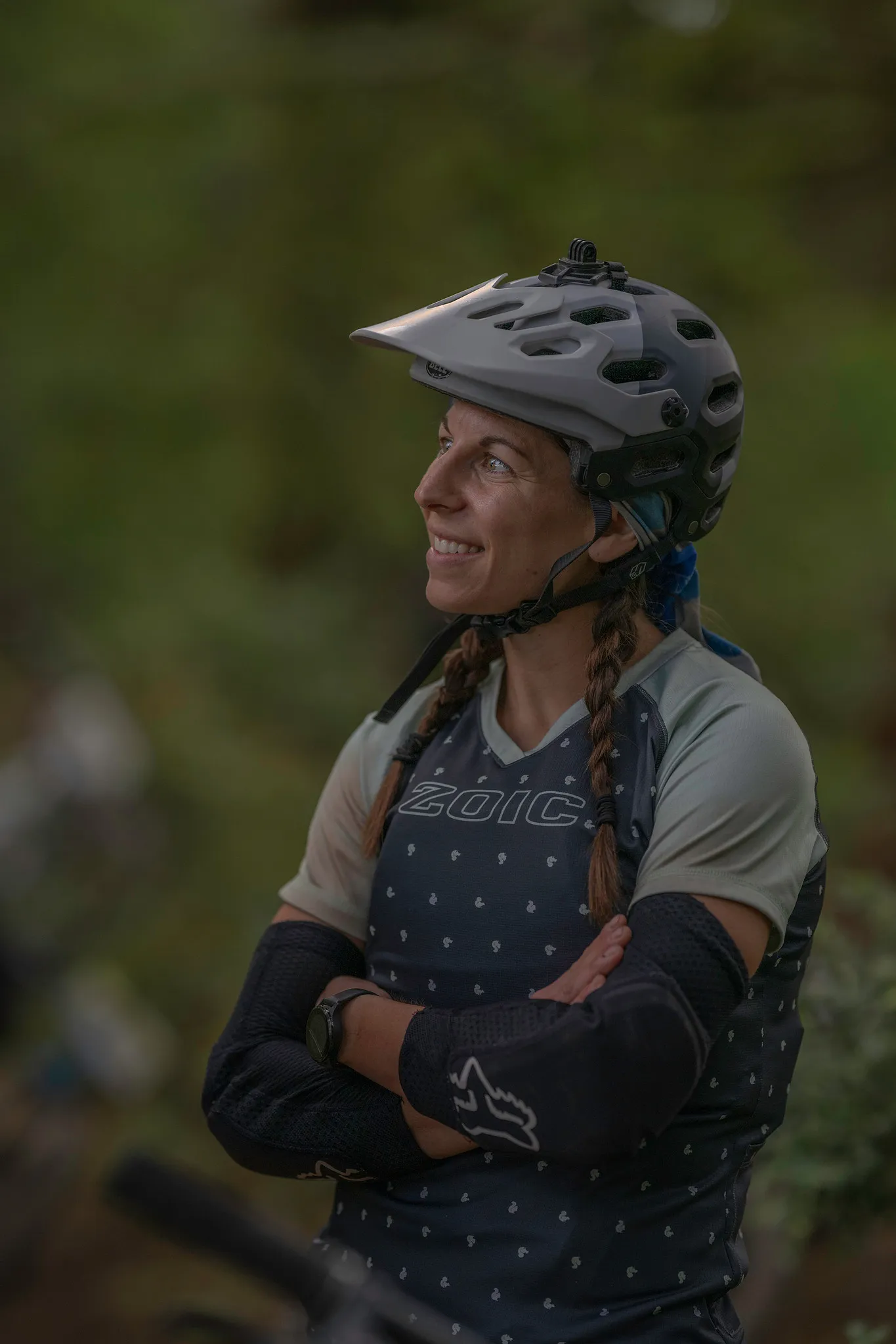 Rider carving through loam